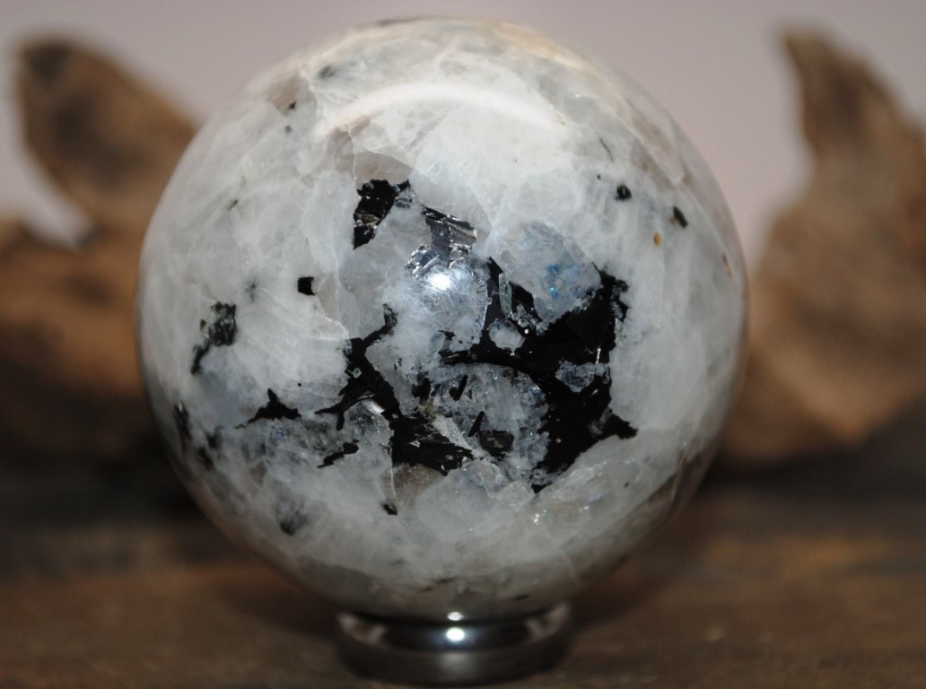Rainbow Moonstone Sphere helps with decision making 4437